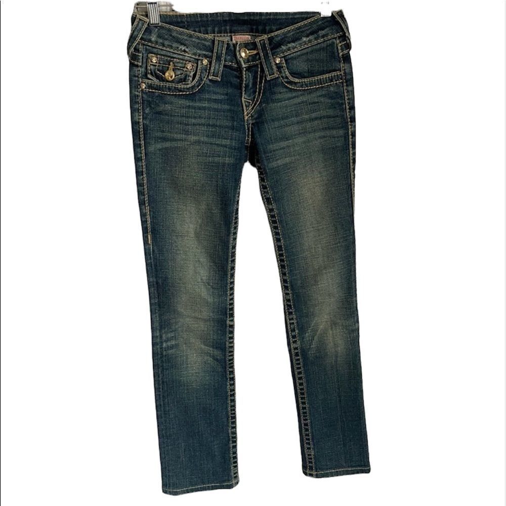 True Religion Low Rise Dirty Wash Jeans Sz 24